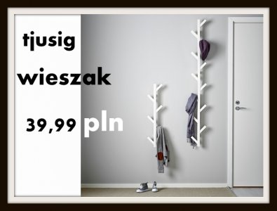 IKEA TJUSIG Wieszak na Kurtki Torebki Lite Drewno - 6243414553 - oficjalne  archiwum Allegro