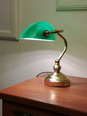 Lampa biurkowa gabinetowa (bankierska zielona) - 6730701334 - oficjalne  archiwum Allegro