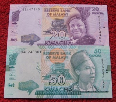 ZESTAW BANKNOTÓW MALAWI !!! STAN UNC !!! SUPER