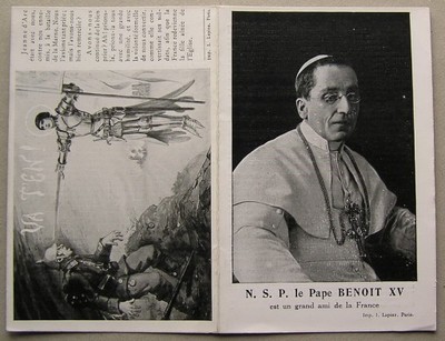 Ulotka propagandowa poparcie papieża Francja 1914