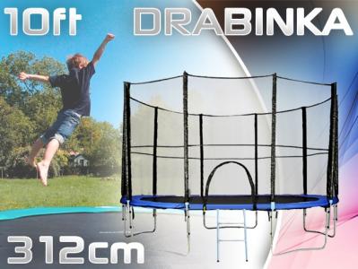 trampolina ogrodowa 312 cm 10ft z siatką drabinką