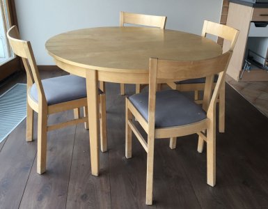 Duży stół rozkładany Ikea + 4 krzesła od 1 zł bcm - 6270931172 - oficjalne  archiwum Allegro