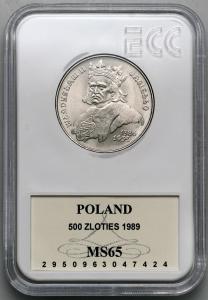 4787. 500 zł 1989 Władysław Jagiełło - GCN MS65
