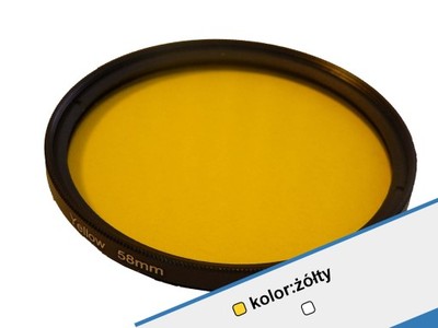 filtr barwny żółty 58mm do aparatu