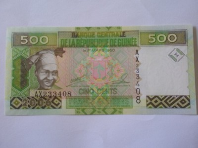 Gwinea 500 francs 2006 UNC