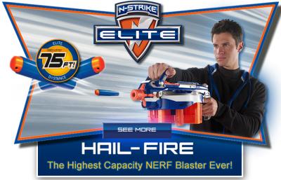 Hasbro NERF ELITE Hail-Fire 4 mag. zdekompletowany