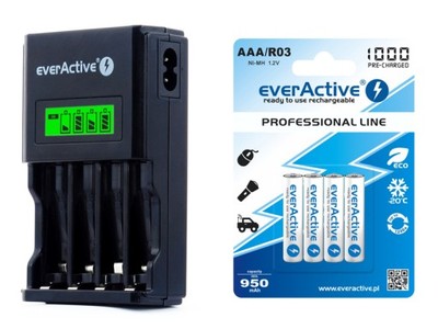 Zestaw everActive NC-450 Black + 4 x R03/AAA 1000