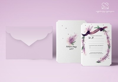 Zaproszenia ślubne - zestaw karta + piękna koperta