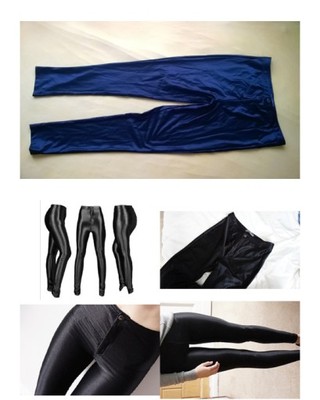 czarne blyszczace rurki elastyczne legginsy bcm
