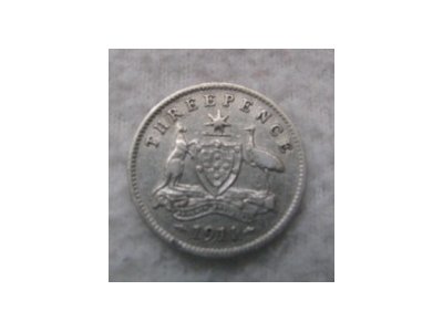 3 pensy 1911 Australia srebro