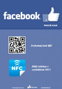 Plakat smart poster NFC, kod QR i fani facebook FB - 4362387765 - oficjalne  archiwum Allegro