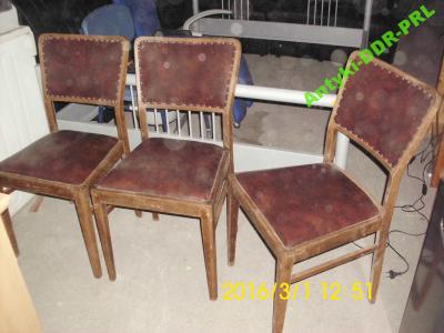 Krzesło drewniane z DDR-u 3 sztuki - 6027565699 - oficjalne archiwum Allegro