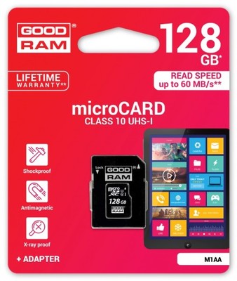 GOODRAM 128 GB micro SD XC Class 10 UHS-1 60MB/s