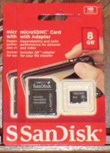 Karta pamięci microSD 8GB SanDisk + adapter
