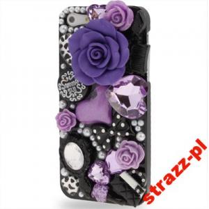 3D ROSE FLOWERS DIAMOND iPhone 5 5S purple