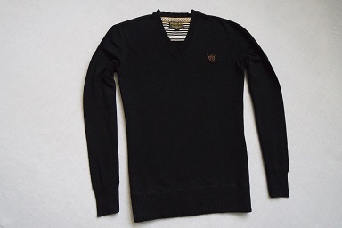 RALPH LAUREN sweter sweterek czarny logowany__XS/S
