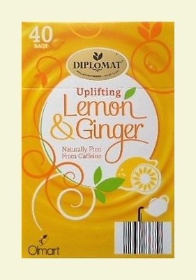 Fruit  Herb Tea Bags - Lemon, Ginger -Diplomat
