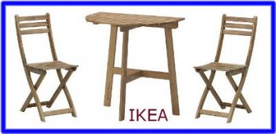 Stół i 2 krzesła składane IKEA ASKHOLMEN balkon