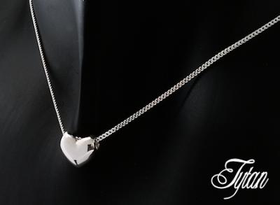 Srebrny naszyjnik serduszko + łańcuszek Walentynki