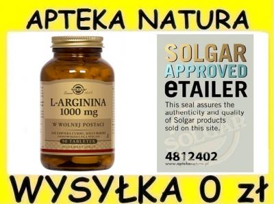 SOLGAR L-ARGININA 1000 mg - 90 TABLETEK