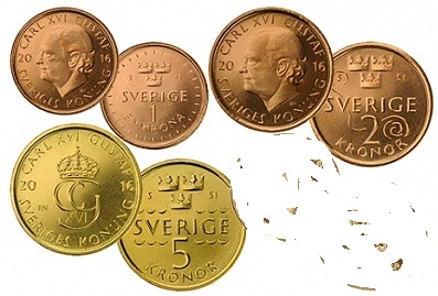 SZWECJA zestaw 3 monet 2016r