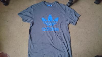 nowa koszulka t-shirt ADIDAS szary niebieski