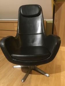 ARVIKA Fotel skórzany, obrotowy czarny IKEA - 5936491310 - oficjalne  archiwum Allegro