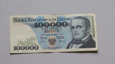 100000 zł Waryński 1990 r. - Seria E