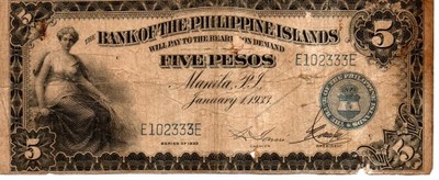 Filipiny 5 Pesos 1933 P-22