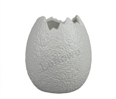 Osłonka doniczka jajko wielkanoc biała h-18cm