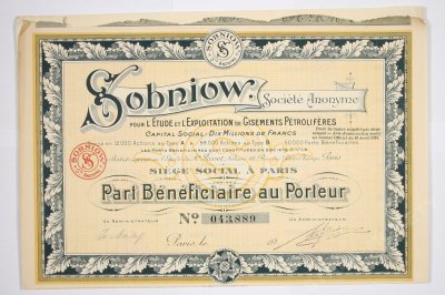 Eksploatacja Złóż Ropy Naftowej SOBINIOW 1924
