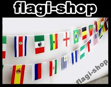 Flagi Świata Łańcuch flagowy 32 Państw Różne Kraje