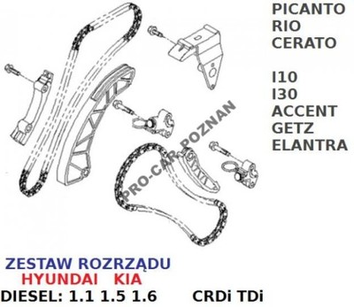 Rozrząd Łańcuch Hyundai Kia Ceed I30 1.5 1.6 Crdi - 5619380334 - Oficjalne Archiwum Allegro