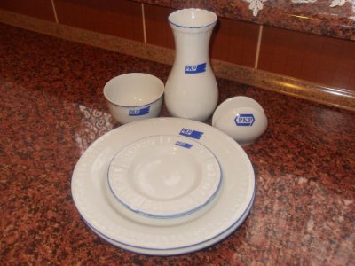 PKP talerz,wazon,porcelana komplet stołowy PRL - 6128951339 - oficjalne  archiwum Allegro