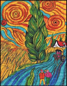 ColorVelvet Malowanka Van Gogh Droga z Cyprysem