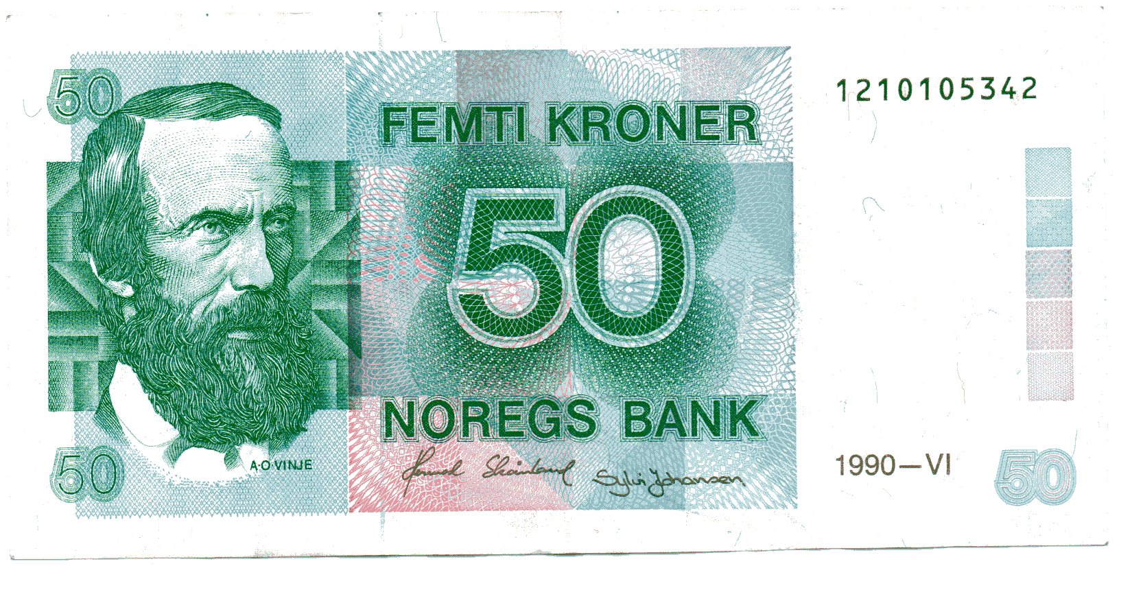 NORWEGIA   50 KR     1990  B1A