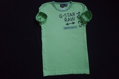 G-STAR koszulka zielona t-shirt nadruk logowana__S