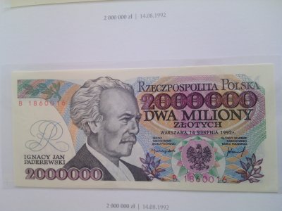 Polskie  Banknoty  2000000 zł 1992r UNC !!