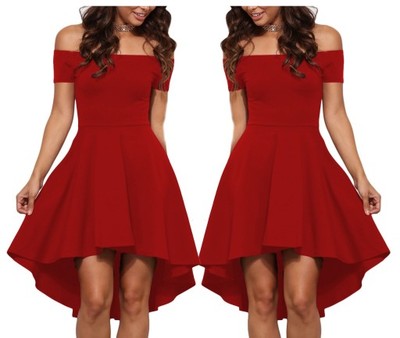 Sukienka rozkloszowana czerwona piękna 61346 36 S - 6678901692 - oficjalne  archiwum Allegro