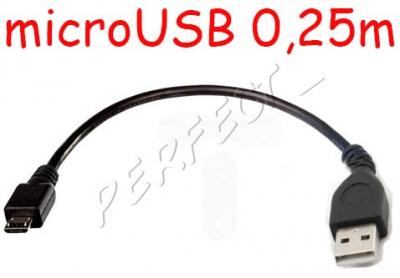 KROTKI 25cm kabel micro microUSB -USB AM 0,25m Łdź