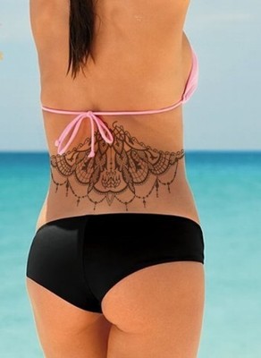 Tatuaz zmywalny Body lace and rose tattoo