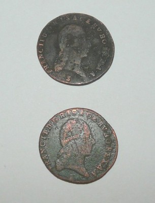 2 monety - 1 krajcar 1808,