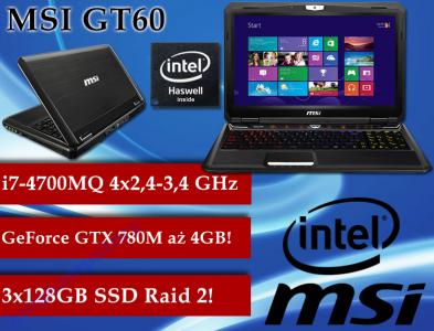 MSI GT60 3k WQHD+ i7 16GB 750GB+3xSSD GTX780-4GB