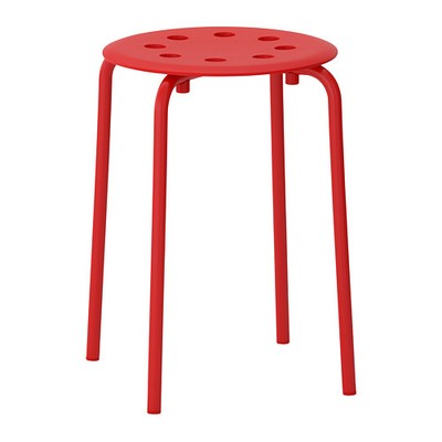 IKEA MARIUS Stołek czerwony