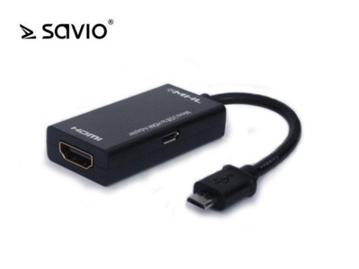 SAVIO CL-32 Aktywny adapter MHL micro USB 5 pin -