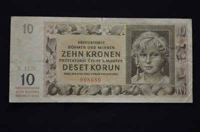 Banknot 10 korun 1942