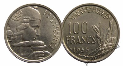 Francja. 100 franków 1955