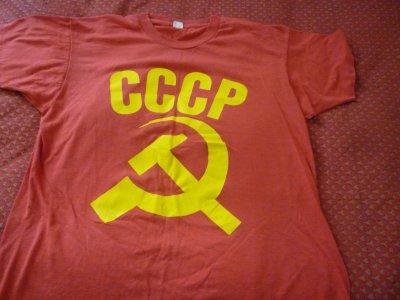 CCCP z sierpem i młotem- koszulka czerwona - 6469873637 - oficjalne  archiwum Allegro