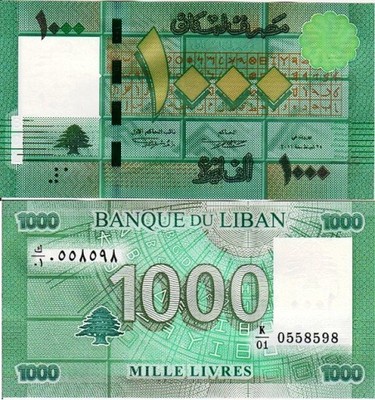 # LIBAN - 1000 LIVRES - 2011 -P90 - UNC
