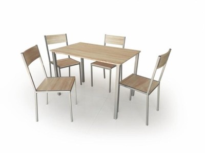 Zestaw stołowy RALPH dąb sonoma stół+krzesła (1+4)
